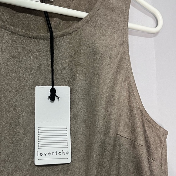 Love Riche large NWT suede like sleeveless dress with fringe. (J) - Picture 4 of 7